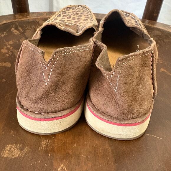 Ariat  Leopard Suede Brown Pink Slip On Cruiser Loafers Shoes Size 8 B - Picture 5 of 7